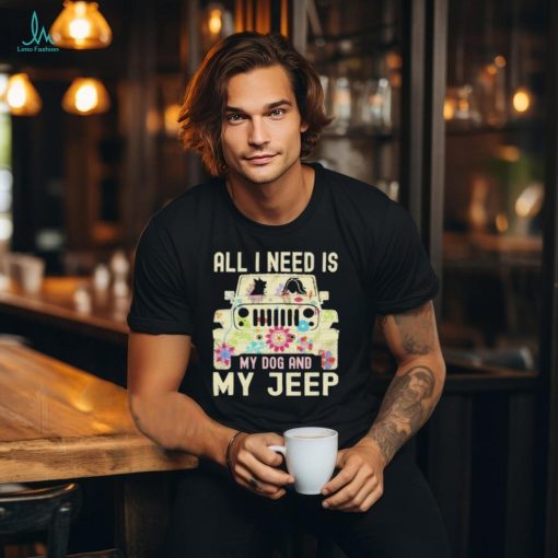 All I need is my dog and my jeep retro shirt