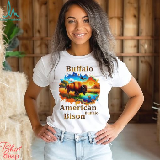 American Buffalo Bison Colorful shirt