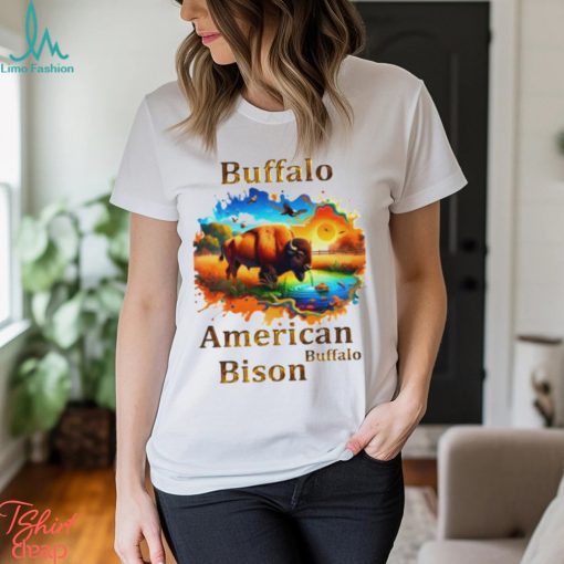 American Buffalo Bison Colorful shirt