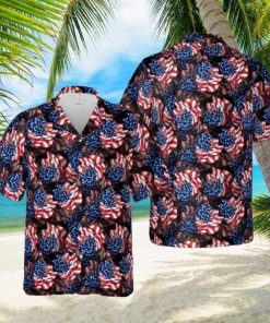 American Flag Rose Hawaiian Shirt