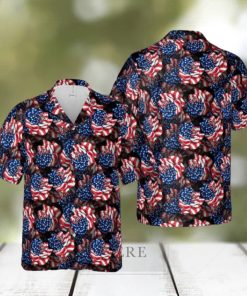 American Flag Rose Hawaiian Shirt