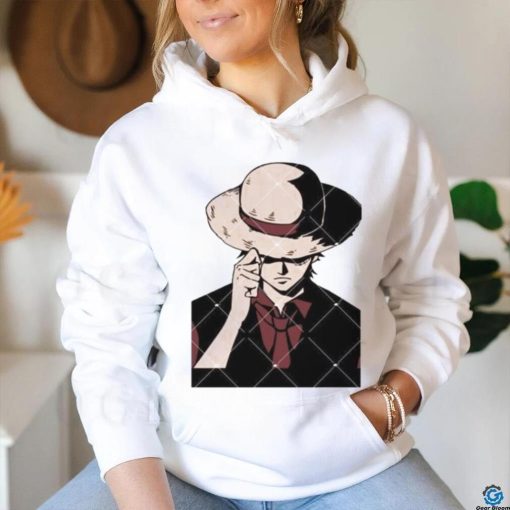 Anime One Piece Luffy With Hat Cartoon Character One Piece shirt