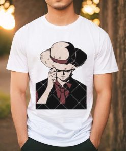 Anime One Piece Luffy With Hat Cartoon Character One Piece shirt