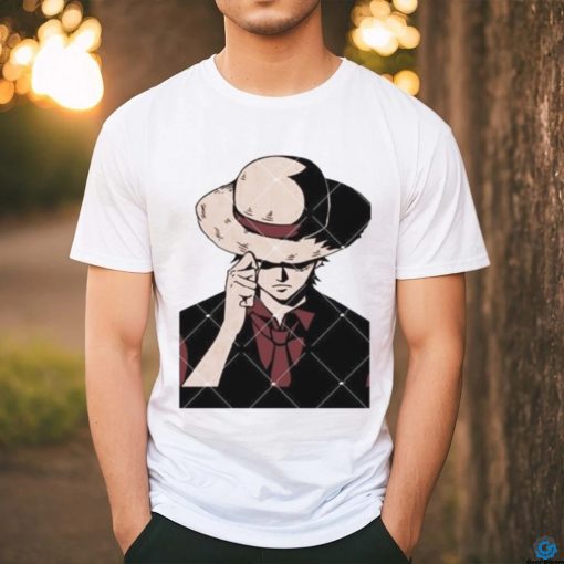 Anime One Piece Luffy With Hat Cartoon Character One Piece shirt