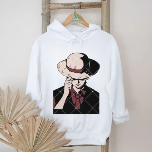 Anime One Piece Luffy With Hat Cartoon Character One Piece shirt