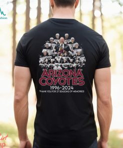 Arizona Coyotes 1996 2024 Thank You For 27 Seasons Of Memories T Shirt