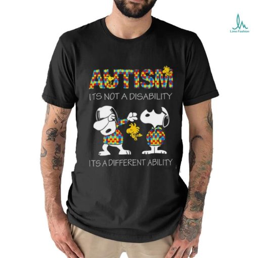 Autimsm Snoopy Autimsm Its Not A Disability Its A Different Ability T Shirt