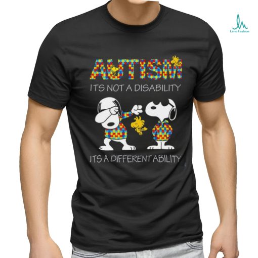 Autimsm Snoopy Autimsm Its Not A Disability Its A Different Ability T Shirt