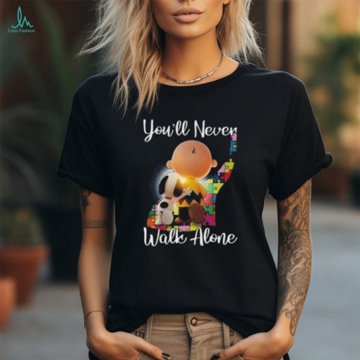 Autism Awareness Snoopy Peanuts You’ll Never Walk Alone T Shirt