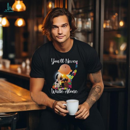 Autism Awareness Snoopy Peanuts You’ll Never Walk Alone T Shirt