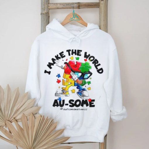 Autism Dabbing I Make The World Ausome Puzzle Piece Shirt
