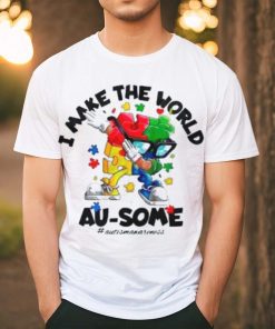 Autism Dabbing I Make The World Ausome Puzzle Piece Shirt