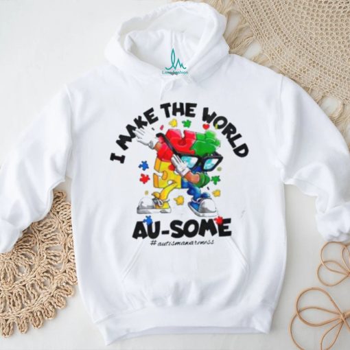 Autism Dabbing I Make The World Ausome Puzzle Piece Shirt