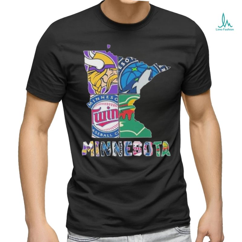 Awesome Minnesota Twins Minnesota Vikings Minnesota Timberwolves Minnesota Wild Shirt