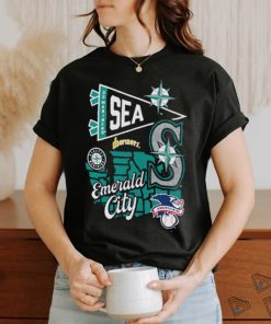 Awesome Seattle Mariners Profile Navy Big & Tall Split Zone Emerald City Logo Shirt
