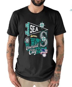 Awesome Seattle Mariners Profile Navy Big & Tall Split Zone Emerald City Logo Shirt