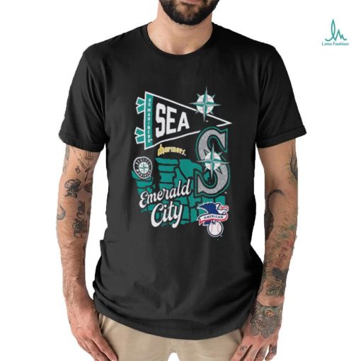 Awesome Seattle Mariners Profile Navy Big & Tall Split Zone Emerald City Logo Shirt