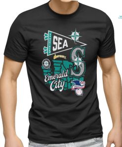 Awesome Seattle Mariners Profile Navy Big & Tall Split Zone Emerald City Logo Shirt