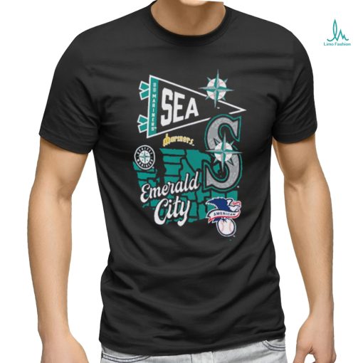 Awesome Seattle Mariners Profile Navy Big & Tall Split Zone Emerald City Logo Shirt
