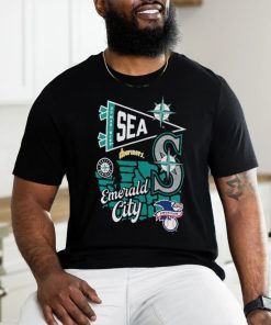 Awesome Seattle Mariners Profile Navy Big & Tall Split Zone Emerald City Logo Shirt