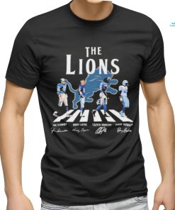 Awesome awesome The Detroit Lions Joe Schmidt Bobby Layne Calvin Johnson Barry Sanders T shirt