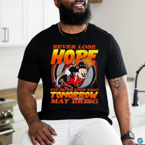 Awesome new Jersey Devils Mickey never lose hope you never know what tomorrow may bring shirt