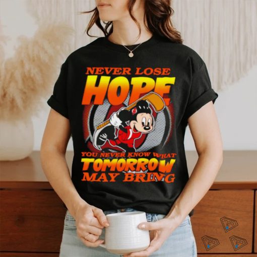 Awesome new Jersey Devils Mickey never lose hope you never know what tomorrow may bring shirt