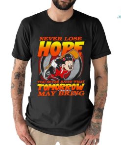 Awesome new Jersey Devils Mickey never lose hope you never know what tomorrow may bring shirt