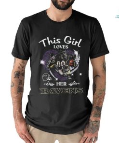 Awesome this girl loves her Baltimore Ravens Hearts diamond mascot 2024 shirt