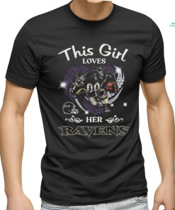 Awesome this girl loves her Baltimore Ravens Hearts diamond mascot 2024 shirt