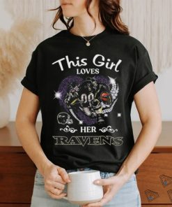 Awesome this girl loves her Baltimore Ravens Hearts diamond mascot 2024 shirt