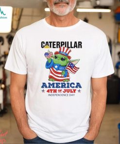 Baby Yoda Caterpillar America 4th Of July Independence Day shirt