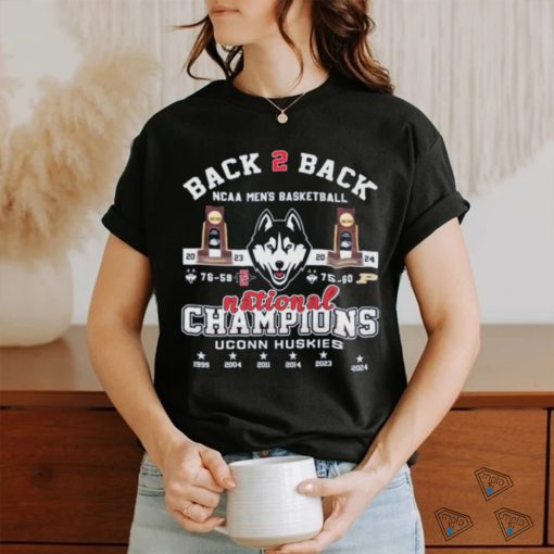Back 2 Back NCAA Men’s Basketball National Champions UConn Huskies T Shirt