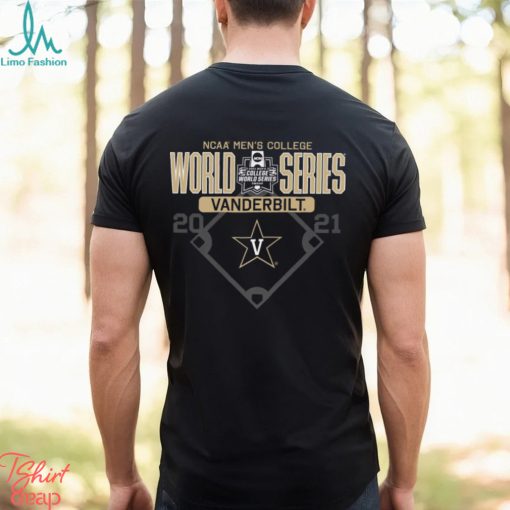 Blue 84 Men’s Vanderbilt Commodores 2021 Men’s College World Series Footwork Black T Shirt