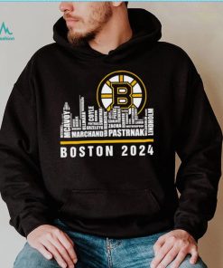 Boston Bruins ice hockey names player skyline logo 2024 shirt