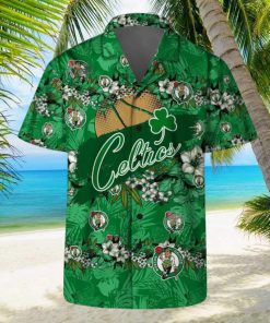 Boston Celtics Flower Pattern Tem Logo Combo Hawaiian Shirt And Shorts
