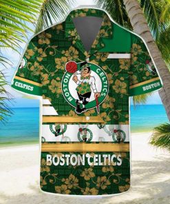 Boston Celtics Logo Pattern Vintage Aloha Hawaiian Shirts And Beach Shorts