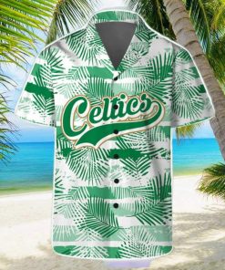 Boston Celtics Summer Hawaii Team Shirt Pattern Leaves Tropical Hawaiian Shirts And Beach Shorts