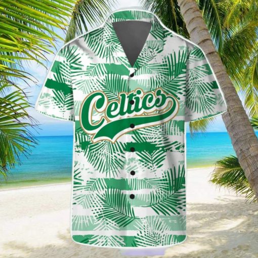 Boston Celtics Summer Hawaii Team Shirt Pattern Leaves Tropical Hawaiian Shirts And Beach Shorts