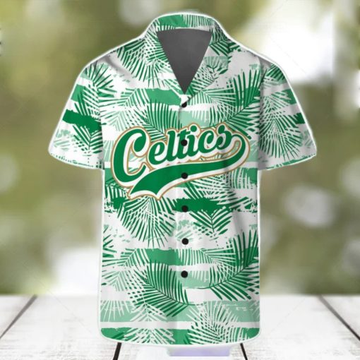 Boston Celtics Summer Hawaii Team Shirt Pattern Leaves Tropical Hawaiian Shirts And Beach Shorts