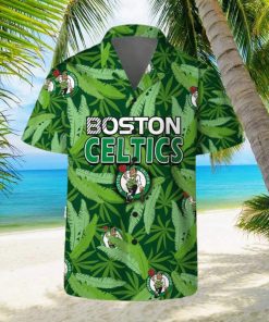 Boston Celtics Summer Hawaii Team Shirt Pattern Leaves Vintage Art Hawaiian Shirts And Beach Shorts