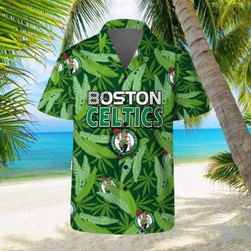 Boston Celtics Summer Hawaii Team Shirt Pattern Leaves Vintage Art Hawaiian Shirts And Beach Shorts