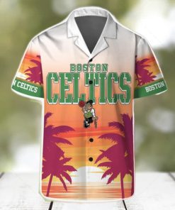 Boston Celtics Summer Hawaii Team Shirt Pattern Sunset Tropical Hawaiian Shirts And Beach Shorts