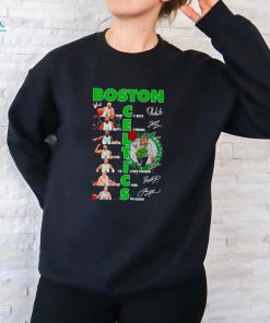 Boston Celtics men’s basketball star squad signatures shirt