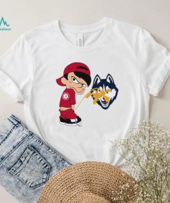 Boy Alabama Crimson Tide piss on Uconn Huskies logo 2024 shirt