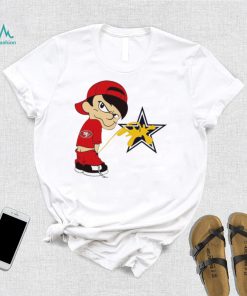 Boy fan San Francisco 49ers piss on Dallas Cowboys logo shirt