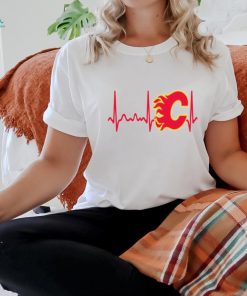 Calgary Flames Heartbeat T Shirt, Heartbeat Hockey 2024 Shirt