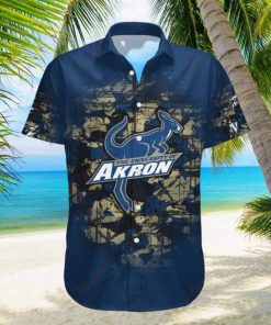 Camouflage Vintage Hawaiian Shirt, Akron Zips, NCAA Keepsake