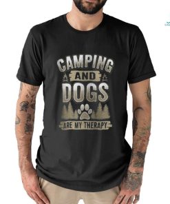 Camping And Dogs Are My Therapy Camper Rv Dog Paw Print Camper Campfire Gifts Tee Essential T Shirt