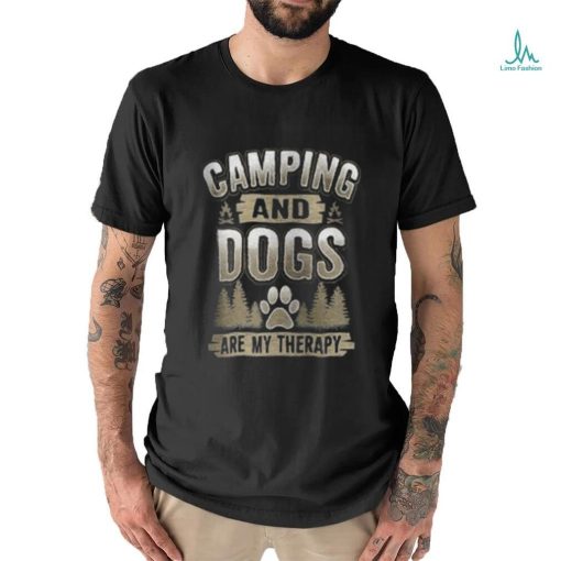 Camping And Dogs Are My Therapy Camper Rv Dog Paw Print Camper Campfire Gifts Tee Essential T Shirt